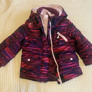 Colorful Striped Girls Ski Jacket